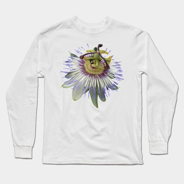 Passion Flower Close Up Long Sleeve T-Shirt by DesignMore21